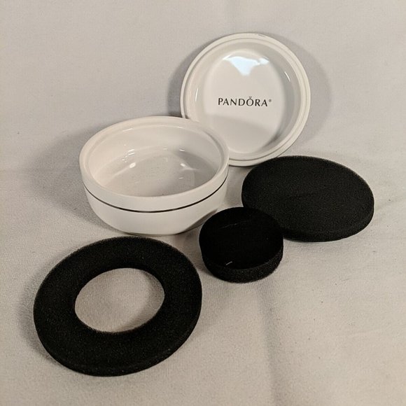 PANDORA "SHINE BRIGHT" SILVER KEEPSAKE JEWELRY BOX RETIRED Holiday Ceramic Gift - Picture 2 of 7